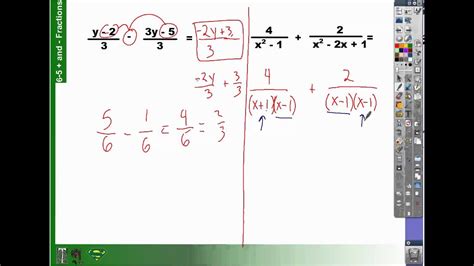 6 5 How To Add And Subtract Fractions With Polynomial Expressions Youtube