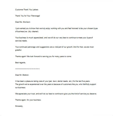 Thank You Business Letter Sample Customer - ESSAEMINHAARTE