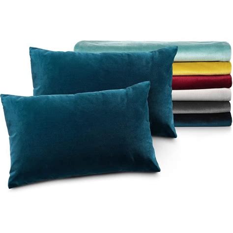 Housse Coussin X Cm En Velours Bleu Fonc Set De Pour Coussin