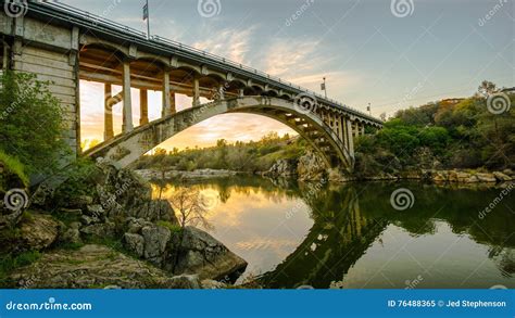 Rainbow Bridge At Sunset In Folsom CA Stock Image Image Of Rainbow