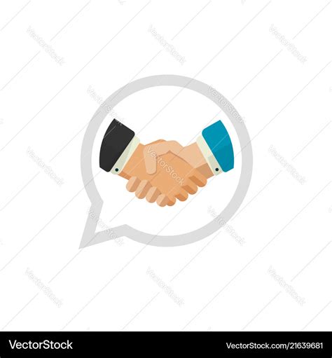 Hand shake logo flat design shaking hands Vector Image