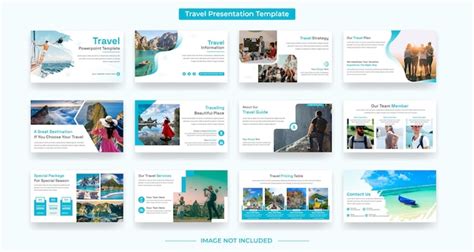 Premium Vector | Travel PowerPoint presentation slides template design set