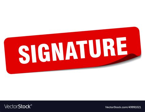 signature sticker signature label royalty  vector image