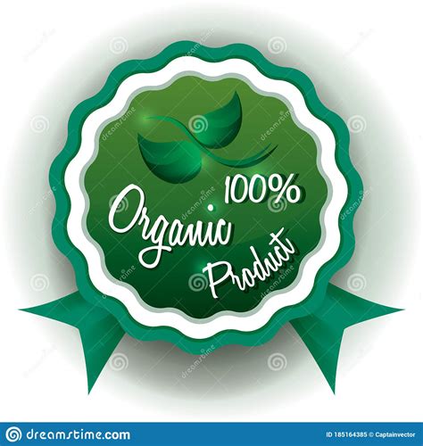 Organic Product Label Vector Illustration Decorative Design Stock