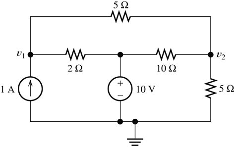 Solved Determine The Node Voltages V And V For The Circuit Shown