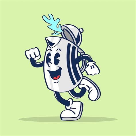 Premium Vector Water Jug Cartoon Character Running With Cute Face