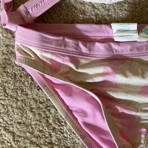 Hobie Swim Hobie Bikini Aloha Surf Leaves Pink Cream Poshmark