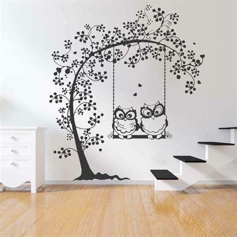 Stickers Arbre Hibou Autocollant Muraux Et Deco