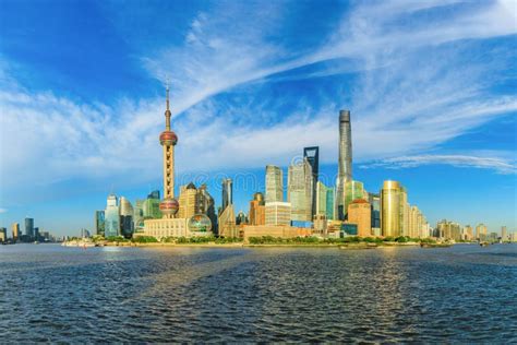 Shanghai City Landscape During The Day And Huangpu River Editorial