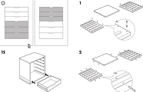 Ikea Alex Drawer Unit Casters Wht Assembly Instruction