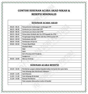 Susunan Acara Resepsi Pernikahan Nasional Guru