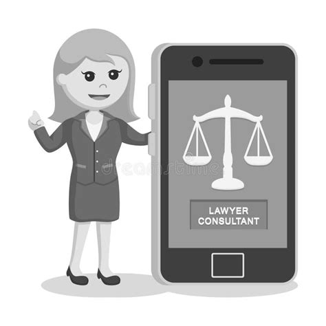 Lawyer Service Character Profession Design Vector Black And White Stock