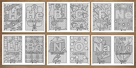 Periodic Table Display Posters Mindful Colouring Activity