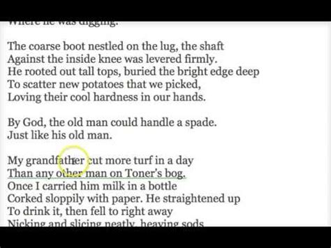 Digging Poem By Seamus Heaney