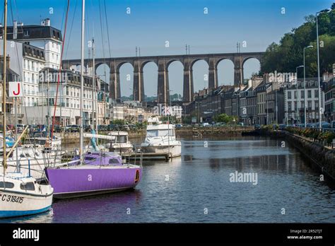 Railway viaduct, Morlaix, Brittany, railway viaduct, France Stock Photo ...