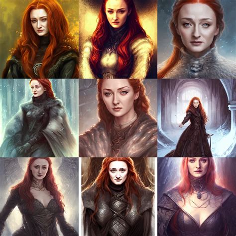 a painting of sansa stark at age sixty five by artgerm | Stable