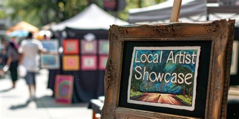 Premium Photo A Local Artist Showcase Sign Highlighting Artwork At An