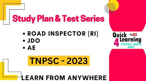 Tnpsc Ri Jdo Ae Study Plan Test Series Tnpsc Quick