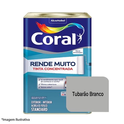 Tinta Acrílica Rende Muito 16L Tubarão Branco Coral Tinta Acrílica