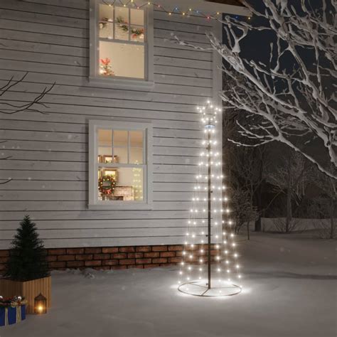 Árvore de Natal em cone 108 luzes LED 70180 cm branco frio Loja