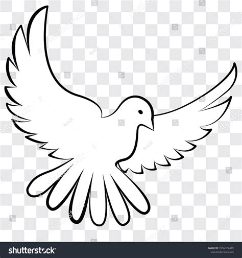 Stock Vektor „white Dove On Transparent Background Vector Bez