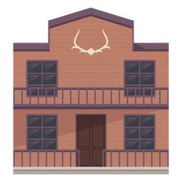 Wild West Pink Building Semi Flat PNG SVG Design For T Shirts