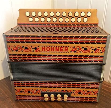 Vintage Hohner Two Row Bc Button Accordion Steel Reeds Irish Style