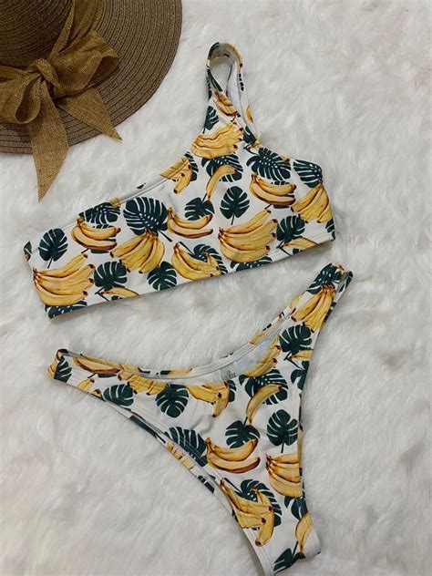 Banana Print Bikini Women S Fashion Swimwear Bikinis Swimsuits On Carousell