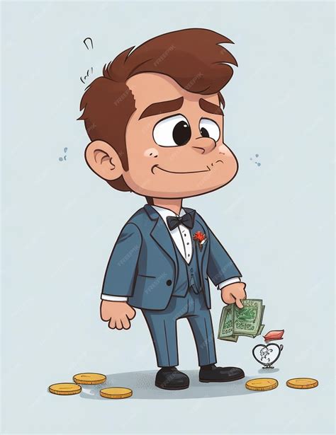 Premium AI Image | a cartoon man with a dollar bill in his hand