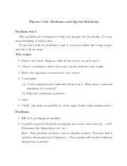 Master Mechanics And Special Relativity Problem Set To Ace Your