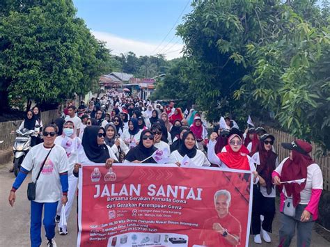 Pemuda Dan Perempuan Ganjar Gelar Jalan Santai Bareng Warga Di Gowa