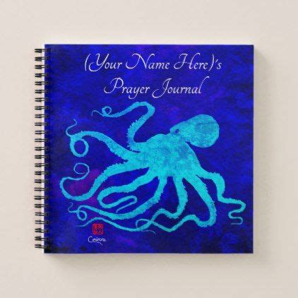 Octopus Spiral Bound Prayer Journal Ocean Side Nature Waves