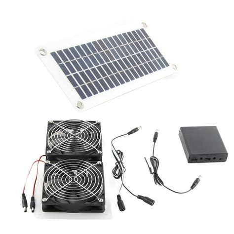 2024 50w Solar Panel Fan Kit Solar Powered Panel With Dual Solar Exhaust Fan For Outside