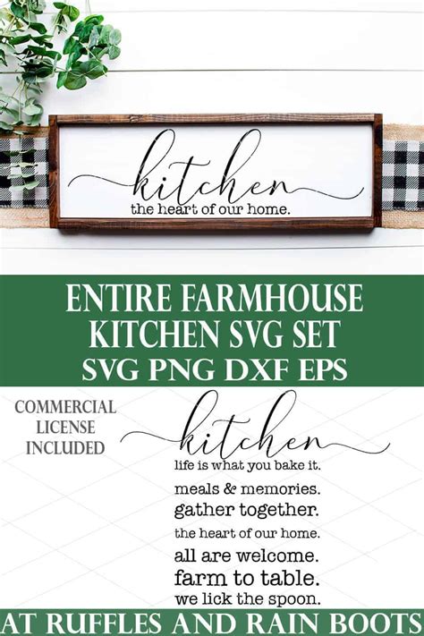 This Entire Group of Farmhouse Kitchen SVG Files is Commercial Use!