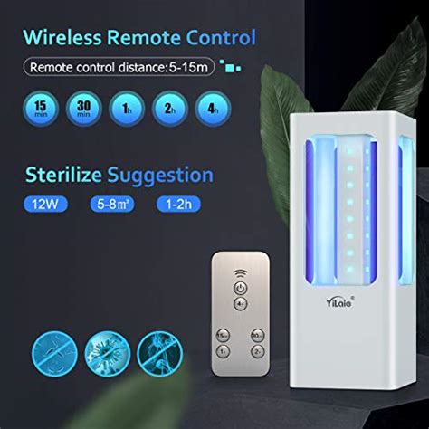 Yilaie Uvc Light Sanitizerled Germicidal Lamp With Remote Control