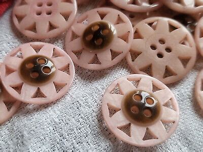 Lot Boutons Bicolore Ajour Rose Marron Deux Tons Diam Tre Cm