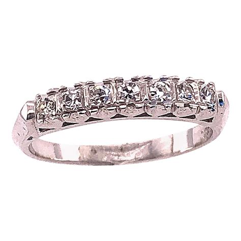 14 Karat White Gold Diamond Wedding Band Anniversary Filigree Ring For