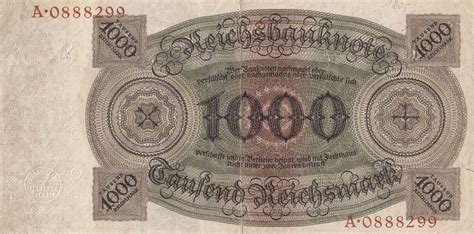 Deutsches Reich Deutschland 1000 Mark Reichsmark Reichsbanknote 1924