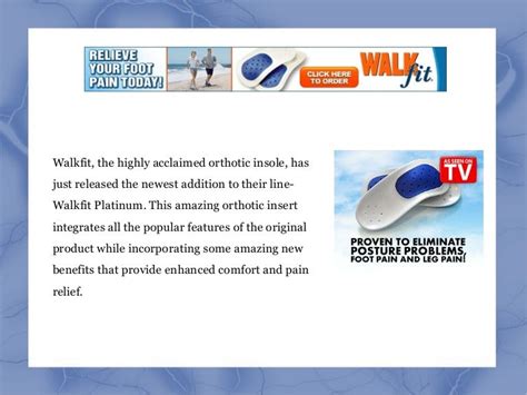 Walk Fit Platinum - Orthotic Insoles, As Seen On TV‎.