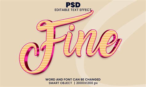 ArtStation - 3D Fine. PSD fully editable text effect. Layer style PSD ...