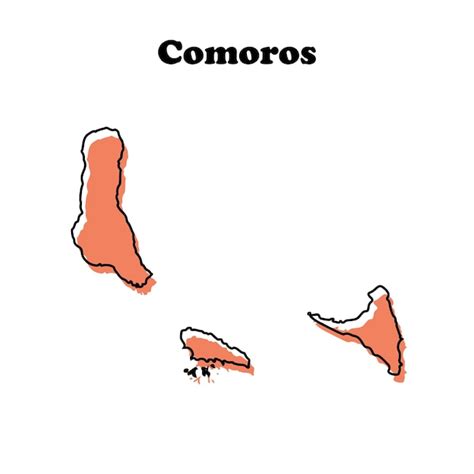 Premium Vector Stylized Simple Red Outline Map Of Comoros