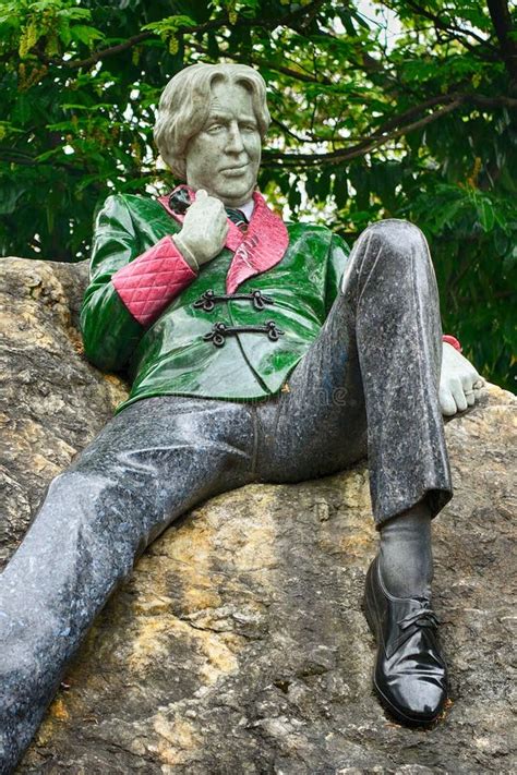 Statue Of Oscar Wilde At Merrion Square Dublin Ireland Editorial