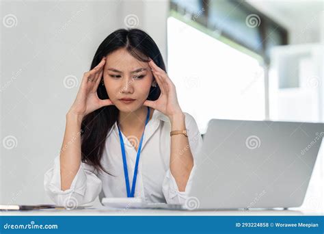 Stressed Accountant Woman While Audit And Calculate With Financial