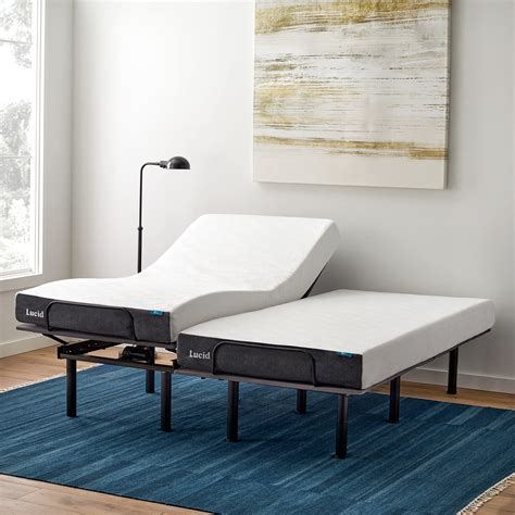 Lucid Inch Twin Xl Mattress And L Adjustable Bed Base Firm Gel