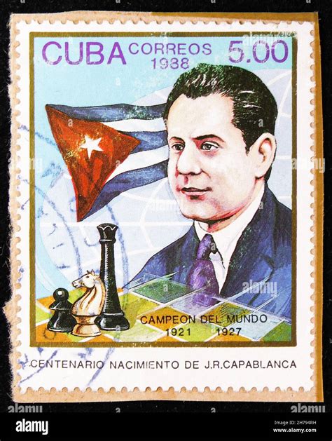 Moscow Russia October Postage Stamp Printed In Cuba Shows