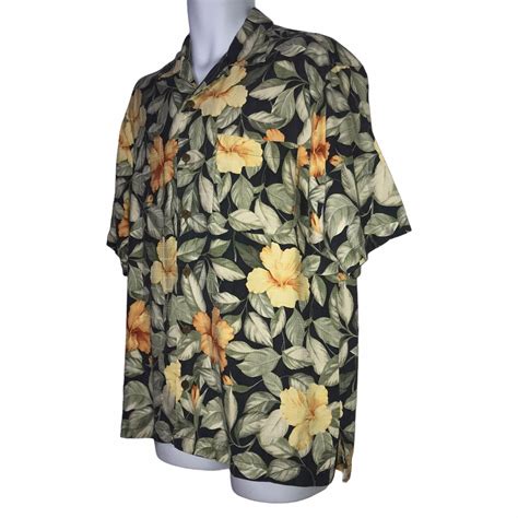 Tommy Bahama Vintage 100 Pure Silk Floral Hawaiian Shirt Etsy