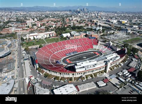 An Aerial View Of The Temporary Asphalt Racetrack At The Los Angeles