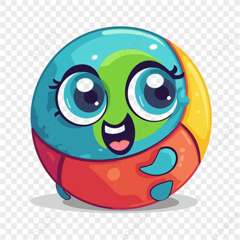 ball clipart cute colourful ball character  summertime bouncy