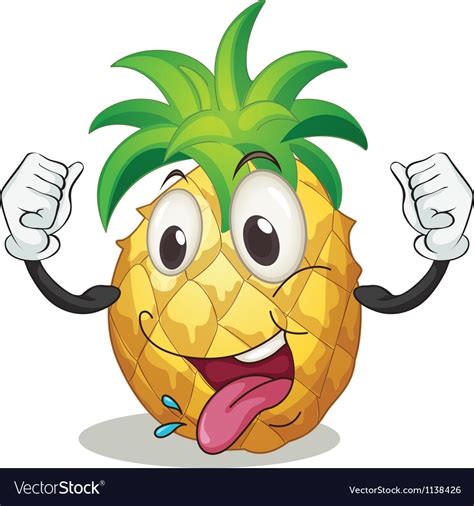 Cartoon Pineapple Royalty Free Vector Image Vectorstock