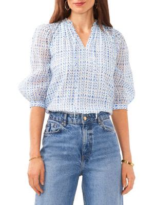 Vince Camuto Tie Neck Peasant Blouse Thebay